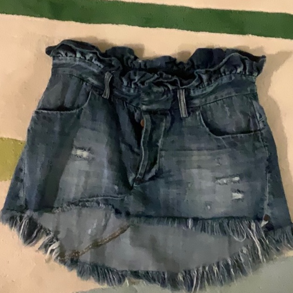 ONE TEASPOON HIGH LOW DENIM SKIRT